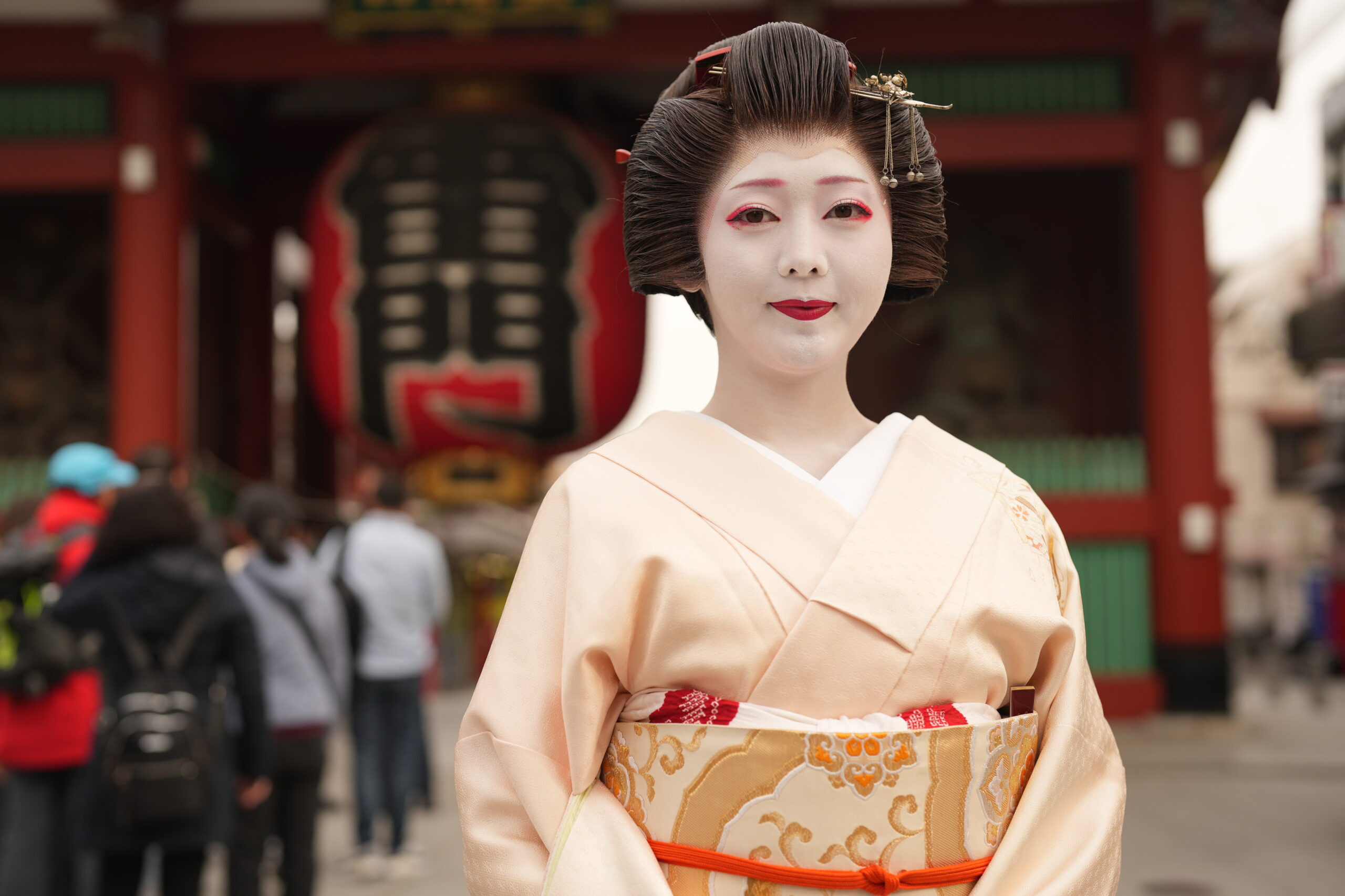 Geisha in traditional kimono and white makeup — the living art of Japan