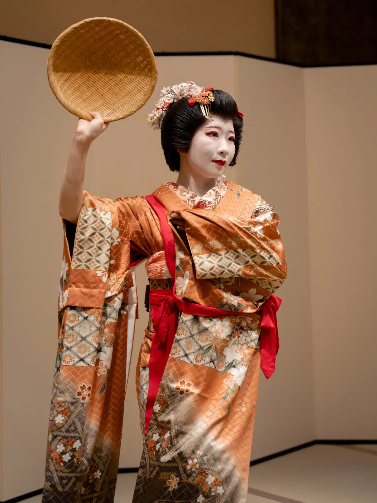 Geisha practicing shamisen and classical dance during training