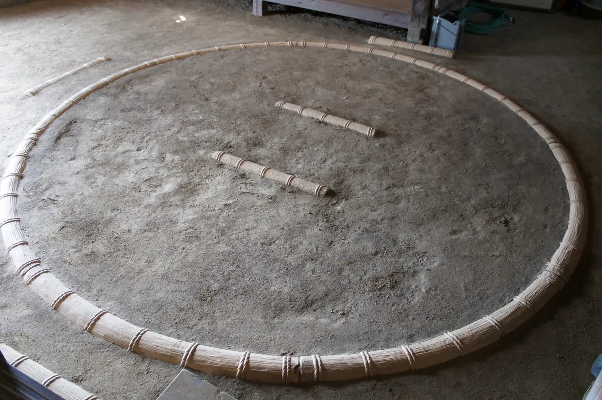 Sumo morning practice at a Tokyo stable in Ryogoku district