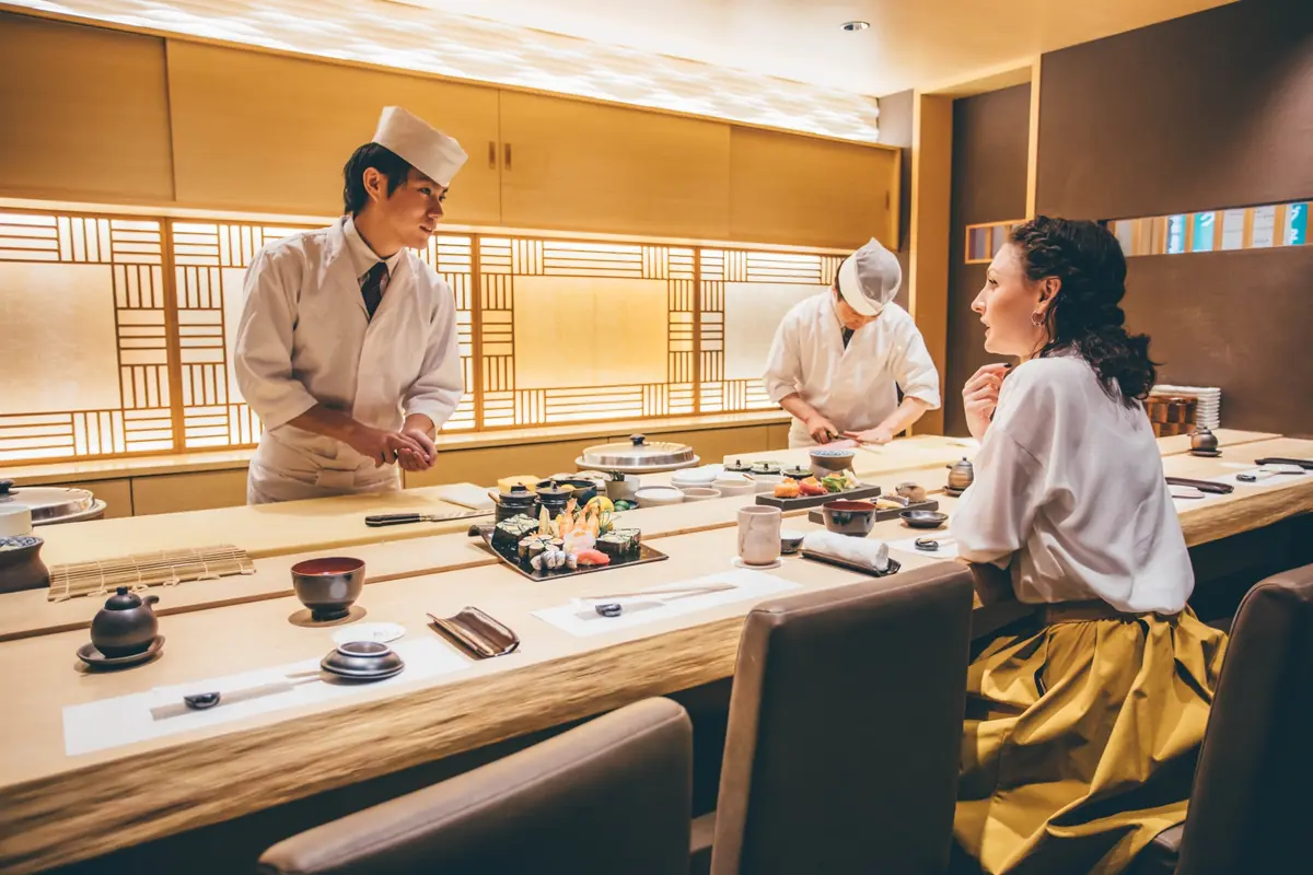 Omakase sushi counter in Tokyo — one of the city's most sought-after dinner reservations