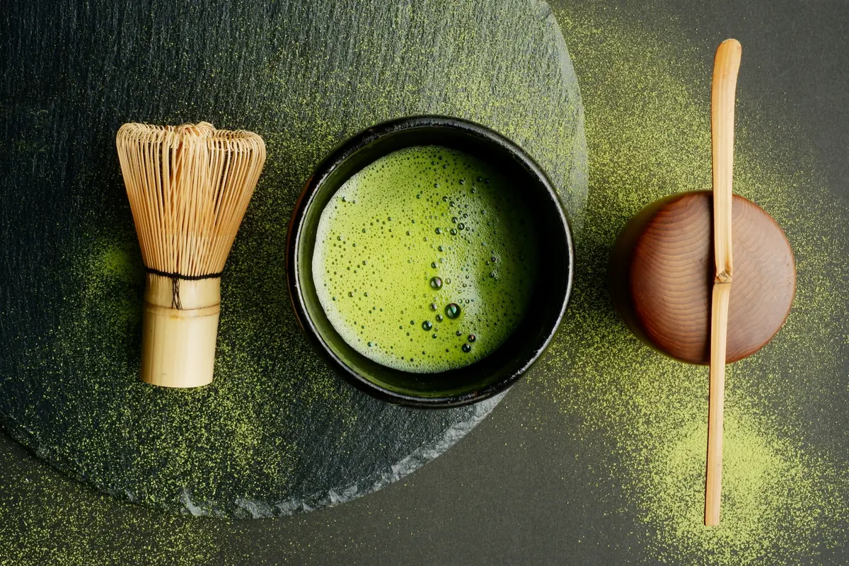 Traditional matcha tea ceremony with wagashi sweets in Tokyo