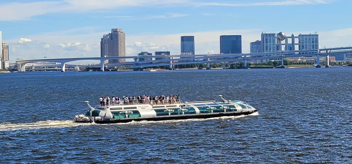Hotaluna futuristic cruise ship on the Sumida River