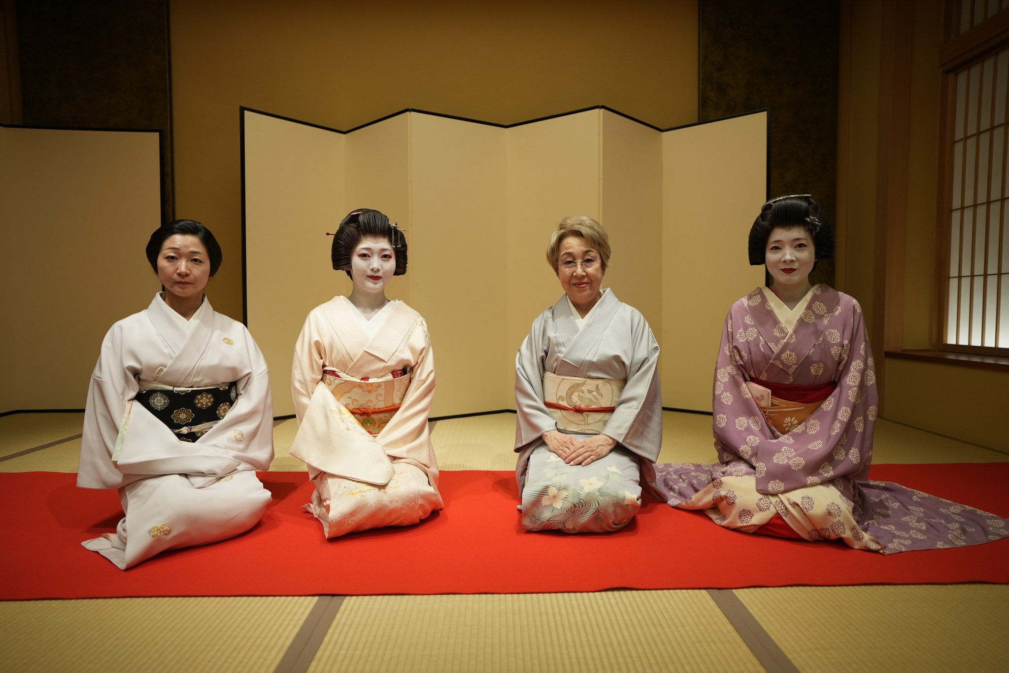Geisha and okami who form the karyukai community in Asakusa