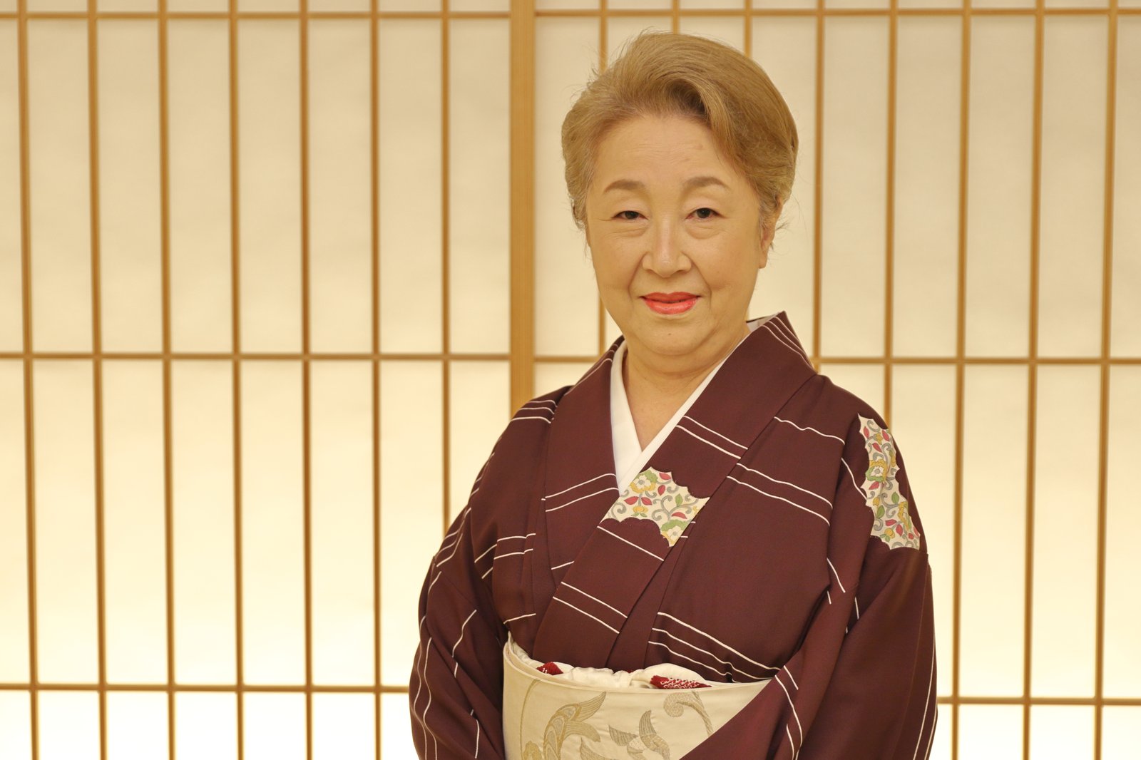 Chikage, the okami of Miyakodori, who debuted as a hangyoku in Asakusa in 1969