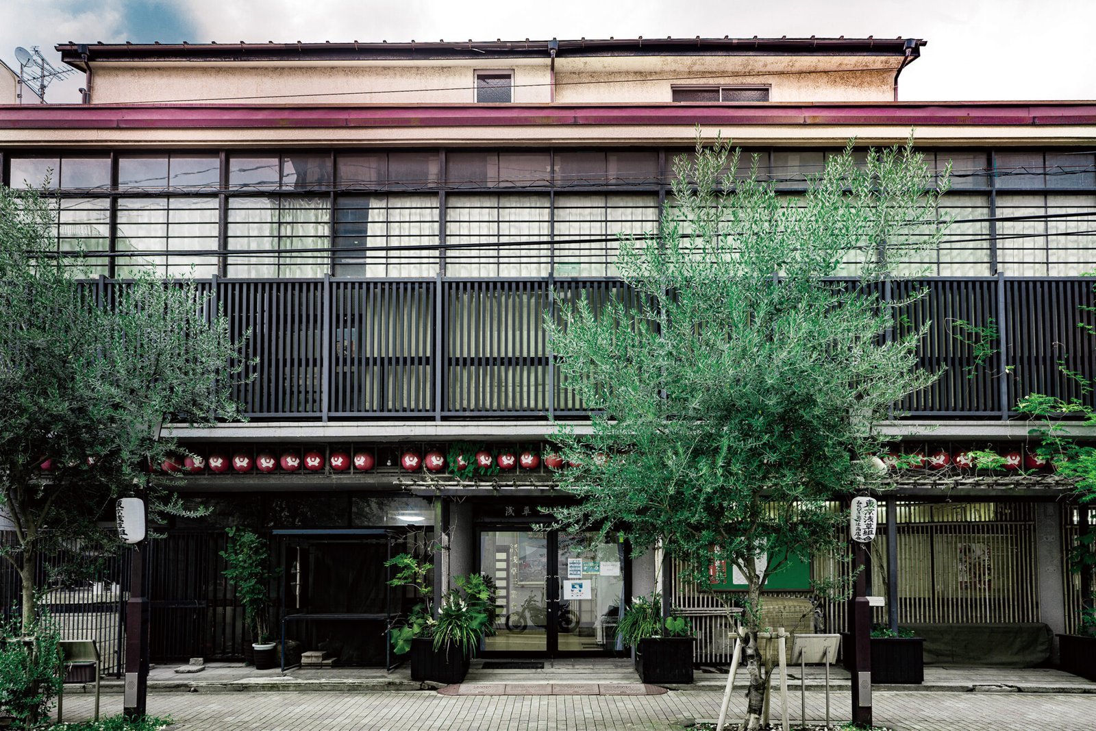 The Asakusa kenban, the office where the district's geisha are registered, seen from the street
